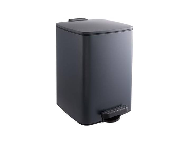 Relaxdays Mülleimer Küche, 12 l, Absenkautomatik, dunkelgrau
