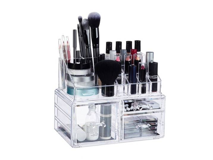 Relaxdays 2 x Make-Up Organizer mit 3 Schubladen