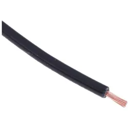 RS PRO, Kabelleitung, Normierte Aderleitung Ø 3mm / 1 mm2 Kupfer, Schwarz 32 / 0,2 mm Litzen, 100m (100 m)