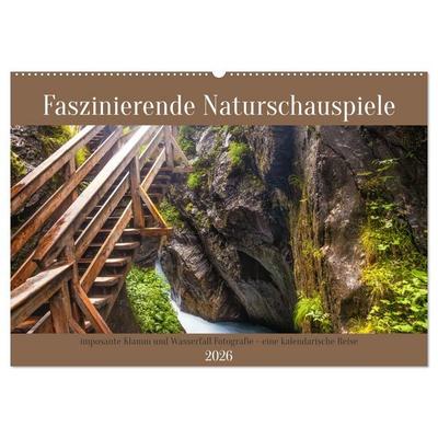 Faszinierende Naturschauspiele - imposante Klamm und Wasserfall Fotografie (Wandkalender 2026 DIN A2 quer), CALVENDO Monatskalender