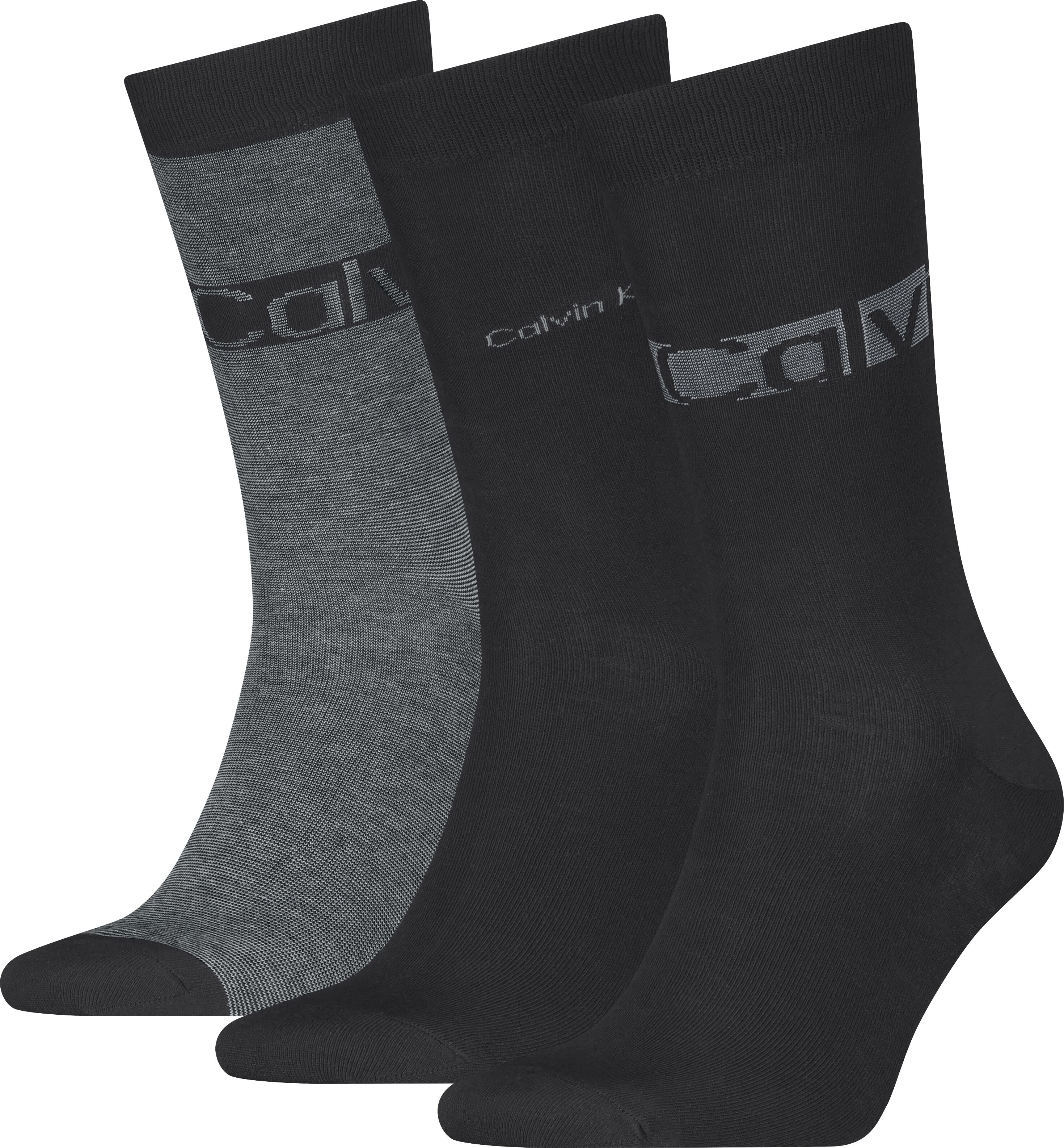 Socken CALVIN KLEIN, Herren, Gr. Sockengrösse, schwarz, Obermaterial: 63% Baumwolle, 34% Polyamid, 3% Elasthan, Socken Socken schwarz Sockengrösse