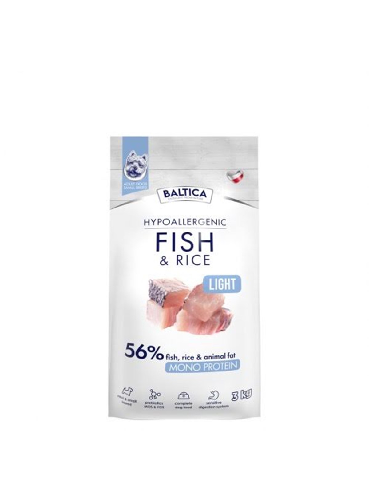 BALTICA Nutraceutic Hypoallergenic Light S Fisch mit Reis - Trockenfutter für Hunde - 3kg