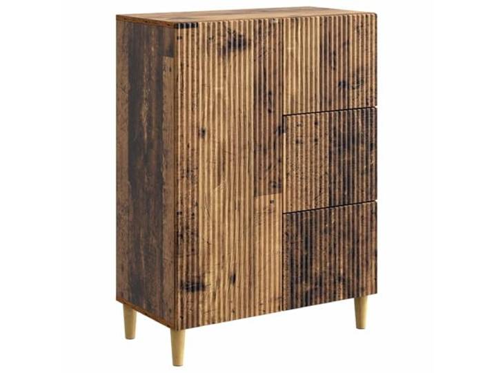Sideboard Altholz 66 x 34,5 x 90 cm Holzwerkstoff Vintage-Look, Retro-Vibe, schräge Beine, viel Stauraum, Regale, Schubladen, pflegeleicht