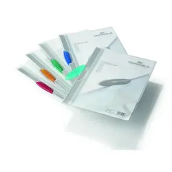 DurableMappen, mit farbigem Clip, PPL, 22x31 cm, transparent