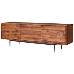 FineBuy TV Lowboard FB51426 Holz Fernsehkommode Massiv Landhaus Fernsehschrank