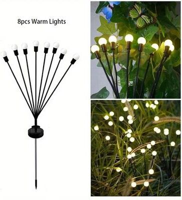 Uplift Essentials Solar Firefly Garden Light Outdoor Waterproof Decorative Lamp 8led