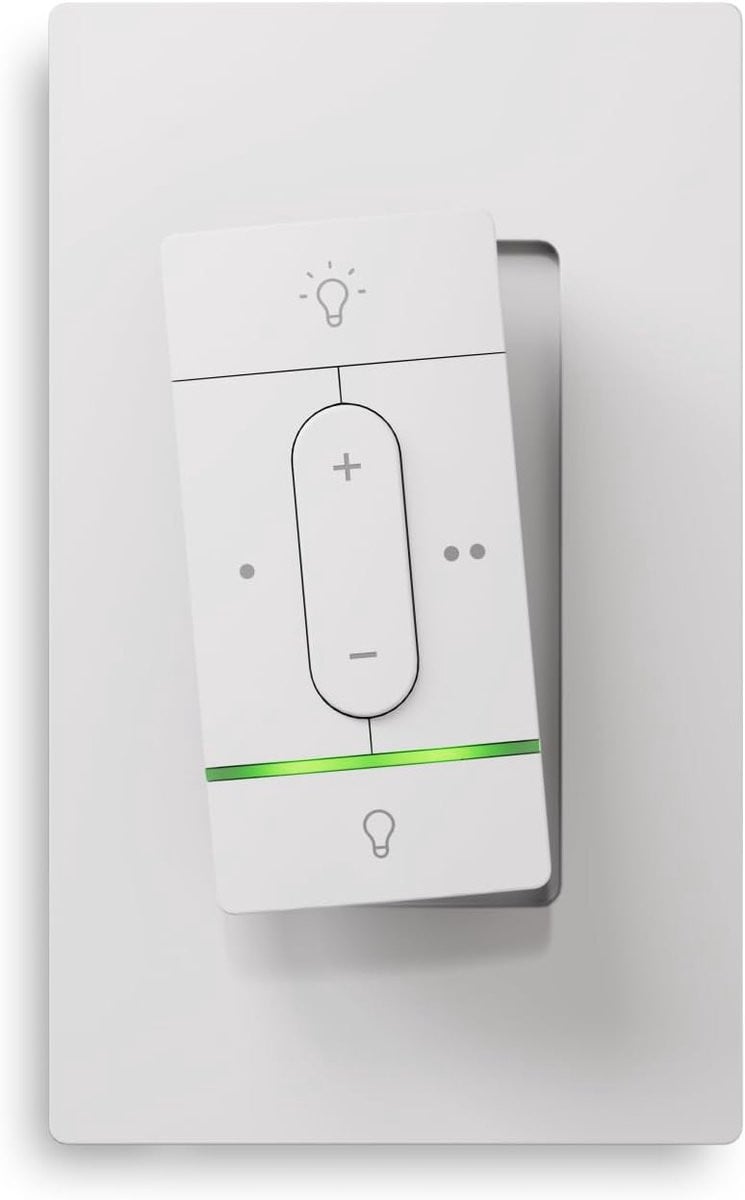 Slimme draadloze lichtschakelaar met bewegings- en daglichtsensor in het wit