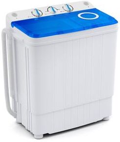 Costway 17.6 lbs Portable Washing Machine with Drain Pump-Blue