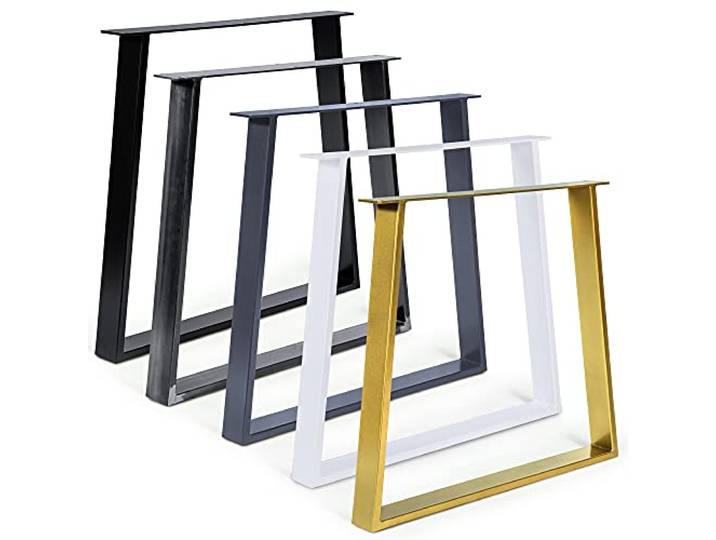 Magnetic Mobel 2X Tischkufen Tischgestell Trapez Tischbeine Schwarz Industrial Weiss Möbelfüße Stahl