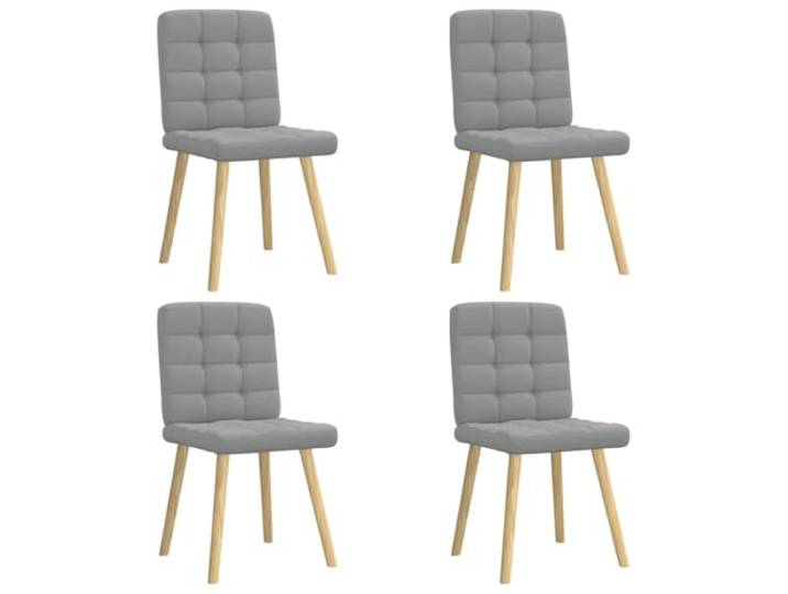 KGHFDVB Esszimmerstühle 4 STK Hellgrau Stoff mit Metall-Holz-Gestell Polyesterbezug, Schaumstoffpolsterung, Metall-Holz-Gestell, vielseitig nutzbar, elegantes Design