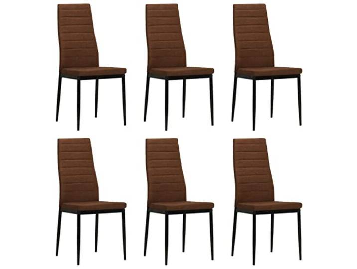 UYPTERF Esszimmerstühle 6 STK. Stoff Braun Stahlrahmen, Polyestergewebe, dick gepolsterte Sitze, ergonomisch, 110 kg pro Sitz, einfache Montage