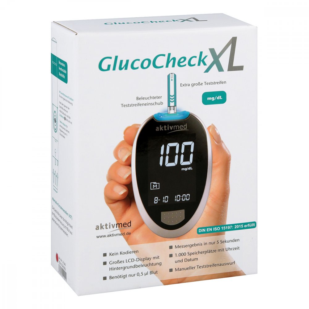 Aktivmed GmbH Gluco Check Xl Blutzuckermess Set mmol/l 07544312