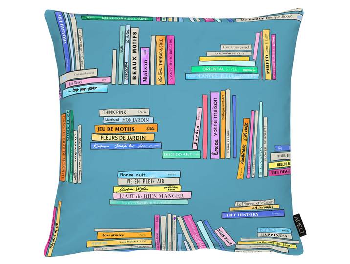 Dekokissen APELT Carta - Digitaldruck auf Samt , bunt (turkis, rose, bedruckt), B:45cm H:10cm L:45cm, Polyester, Dekokissen_Sitzkissen_Kissenhüllen, Dekokissen, inclusive Soft-Kissenfüllung 100% PES