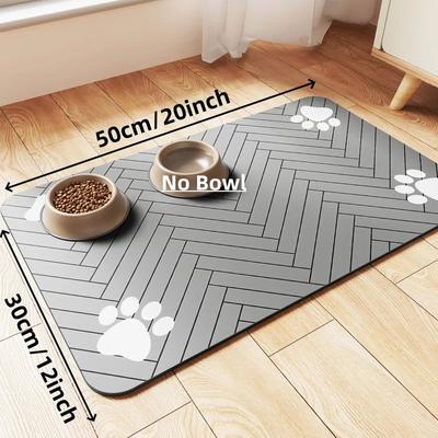 Uplift Treasures Waterproof Absorbent Pet Feeding Mat For Dog And Cat 30x50cm Grey