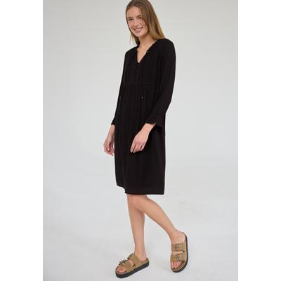 Tunikakleid STREET ONE STUDIO, Damen, Gr. 34, EURO-Größen, schwarz, Stoff, 100% Viskose, unifarben, normal knielang, Rundhals, elastischer Bund, Kleider, aus Viskose