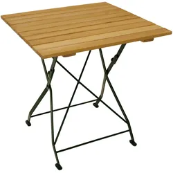 Klapptisch BAD TÖLZ 70x70cm, Flachstahl grün + Robinie