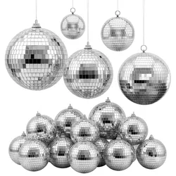 VEVOR Spiegelkugel Discokugel 80/100/150/200/300mm 17er-Pack Aufhängering, für Party- & Heimdekoration DJ Tanzclub, Equipment für Lichteffekte & Partybeleuchtung, 360°-Reflexion, Wiederverwendbar