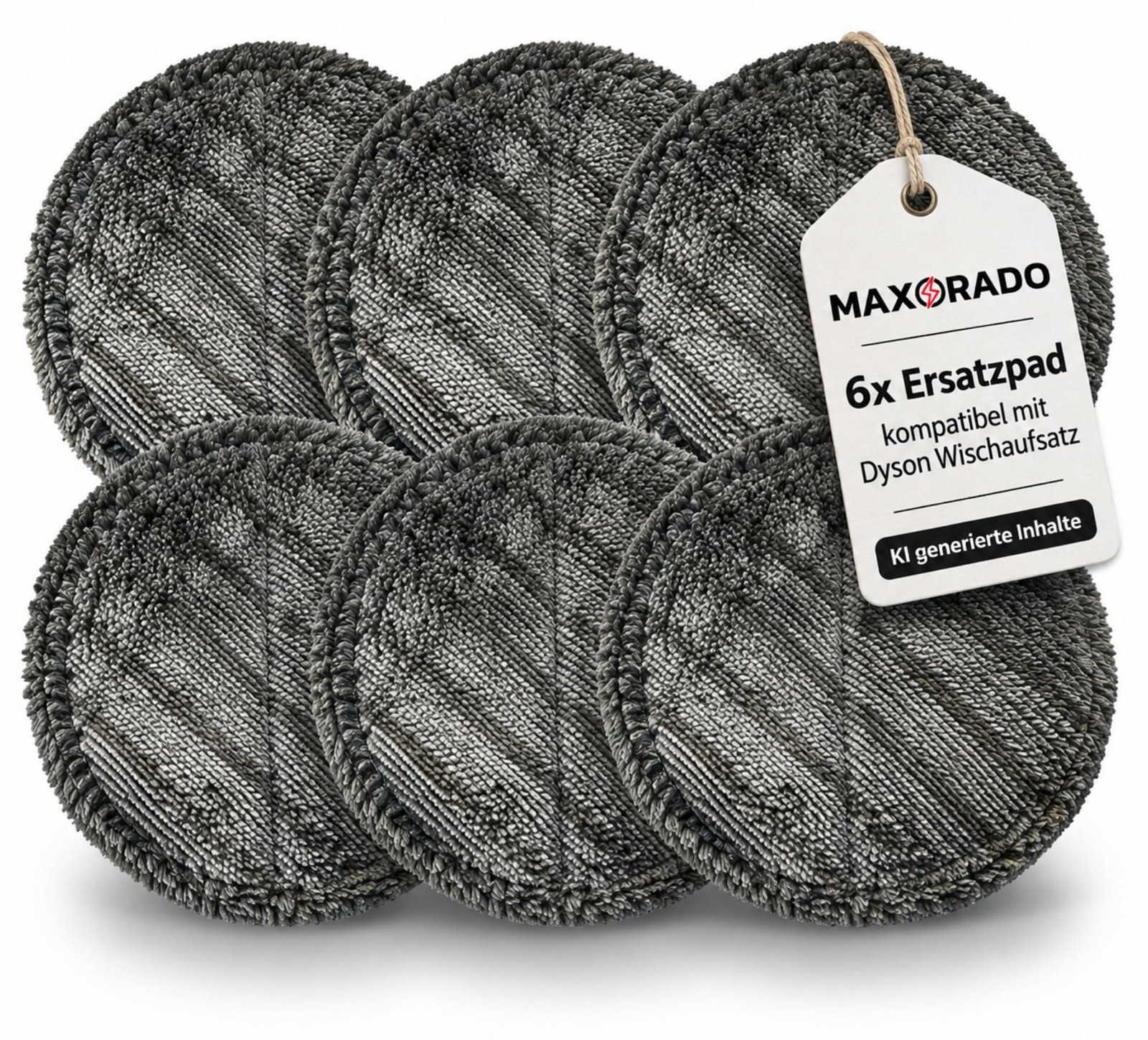 Dripio 6 herbruikbare microvezel reinigingspads, diameter: 16 cm