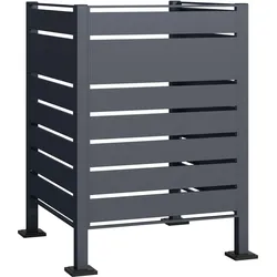 Wiltec, Gartenhaus + Gartenschrank, Mülltonnenzaun für eine Tonne Anthrazit Mülltonnenbox 60-240l Sichtschutz