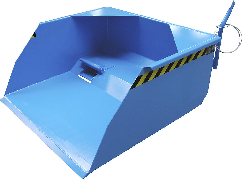 Staplerschaufel BSM, mechanisch mit Öffnung für Gabelzinken, Volumen 0.75 m³, lichtblau RAL 5012 eurokraft pro
