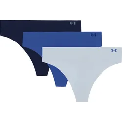 3er Pack UNDER ARMOUR Pure Stretch No-Show Solid String Damen 439 - blue calm XL