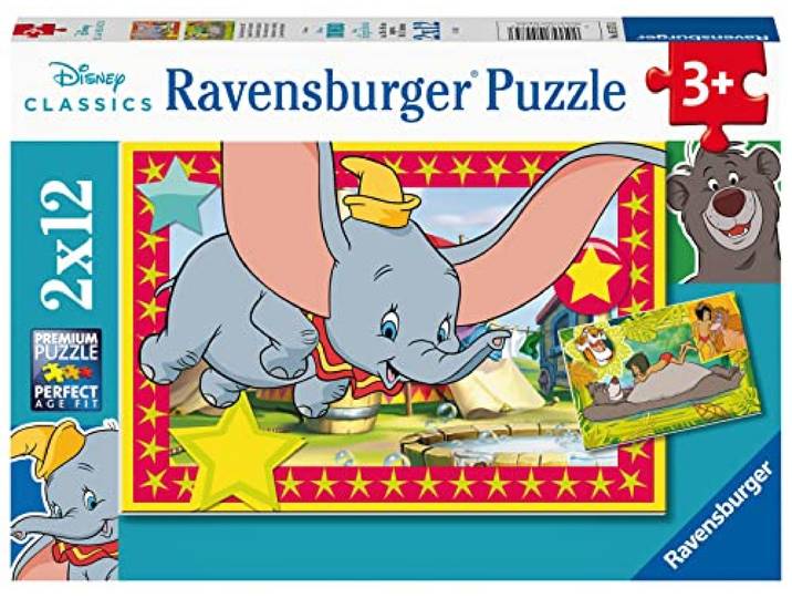 Ravensburger kinderpuzzel 05575 - Het avontuur roept! - Disneypuzzel van 2x12 stukjes voor kinderen vanaf 3 jaar