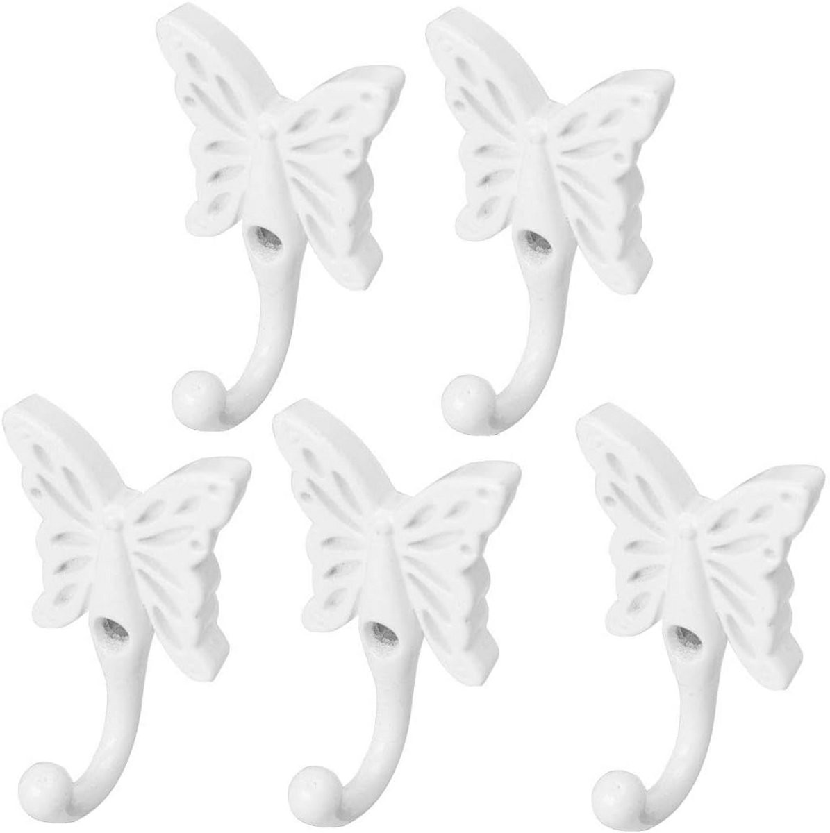 Set van 5 wandkledinghaken van zinklegering
