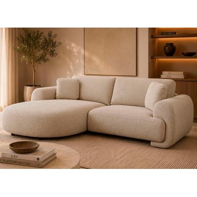 Ecksofa OTTO HOME "YllSY L-Form, 231cm - OTTO. Verlässliche Qualität.", beige, B:232cm H:78cm T:53cm, Sofas, Ecksofa, Struktur-Bezug, Tonnentaschen-Federkern, Topseller