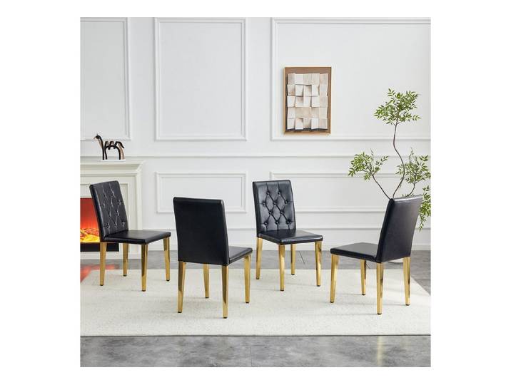 JUFU Esszimmerstuhl 4er Set mit Metallbeinen in luxuriösem europäischem Stil (4 St), Polsterstuhl, Küchenstuhl, Lehnstuhl 42 x 46 x 89 cm