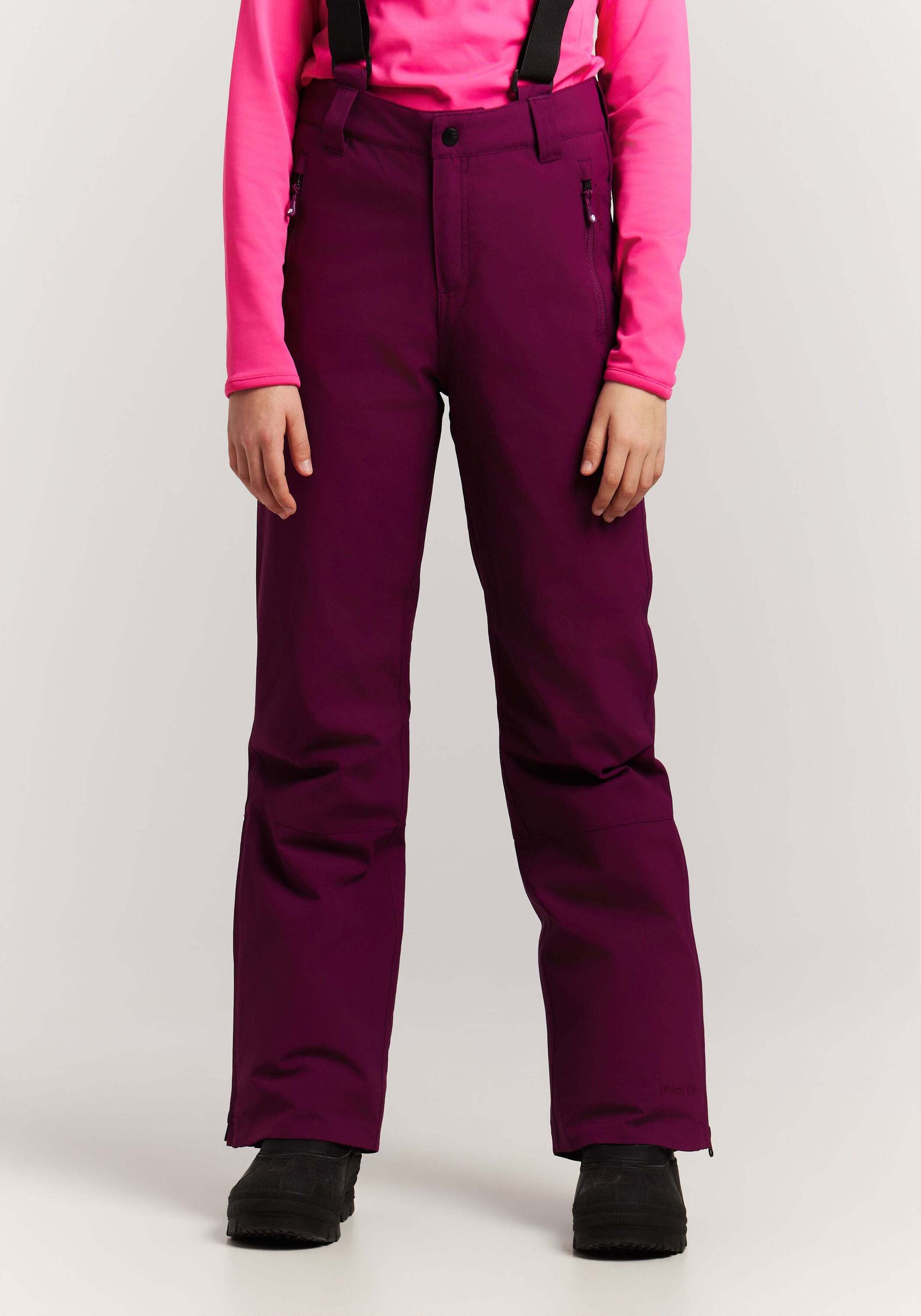 Schneehose PROTEST "Skihose SUNNY JR" Gr. 128, lila (current lila), Hosen, 128, EURO, Obermaterial: 100% Polyester PES., Schneehose current lila 128, EURO