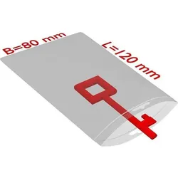 Transpak, Verpackungsmaterial, Druckverschlussbeutel m.Eurolochung Masse 80x120mm Stärke 50μ PE transparent