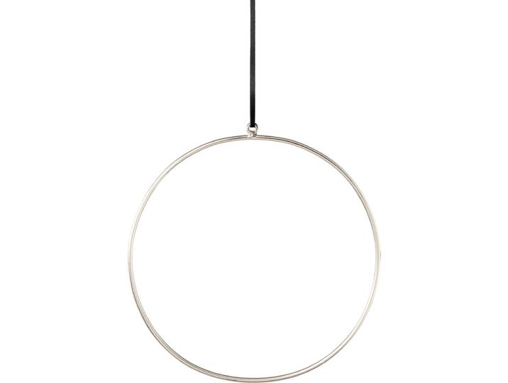 Dekohänger CREATIV DECO, silber (silberfarben), Ø:21cm, Aluminium, Dekohänger, Dekohänger, mit hochwertigem Lederband