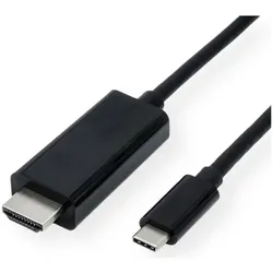 Secomp STANDARD USB Typ C - HDMI Adapterkabel, ST/ST (2 m), Videokabel, Schwarz