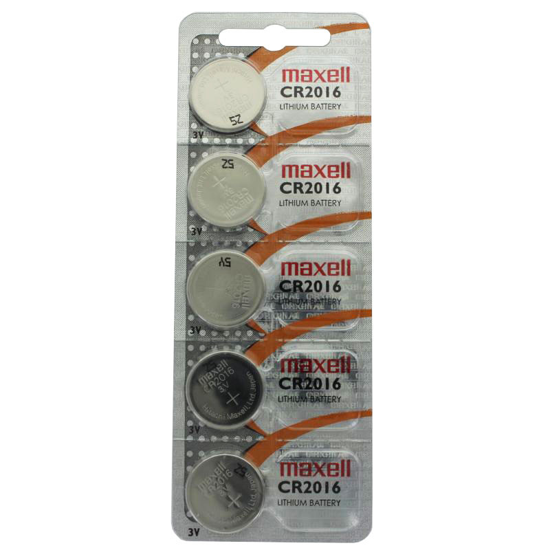 Maxell CR2016 Lithium knoopcel, 5 stuks