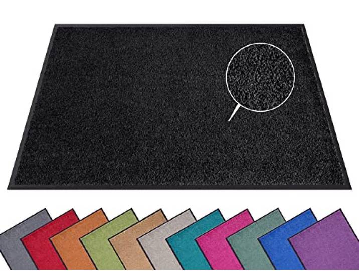 Hanse Home Fußmatte (S-XXL) 90x150cm – 12 Farben – Fussmatte Outdoor Schmutzfangmatte Türmatte Waschbar & Wetterfest rutschfest für Eingangsbereich & Außenbereich – Schwarz