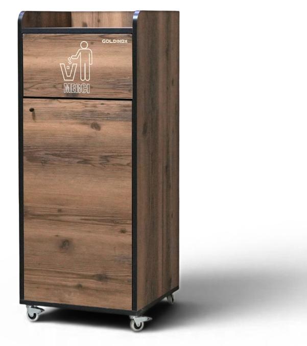 Abfallbehälter "MERCI" im Barock-Design, aus Holz, 100 Liter, - GOLDINOX