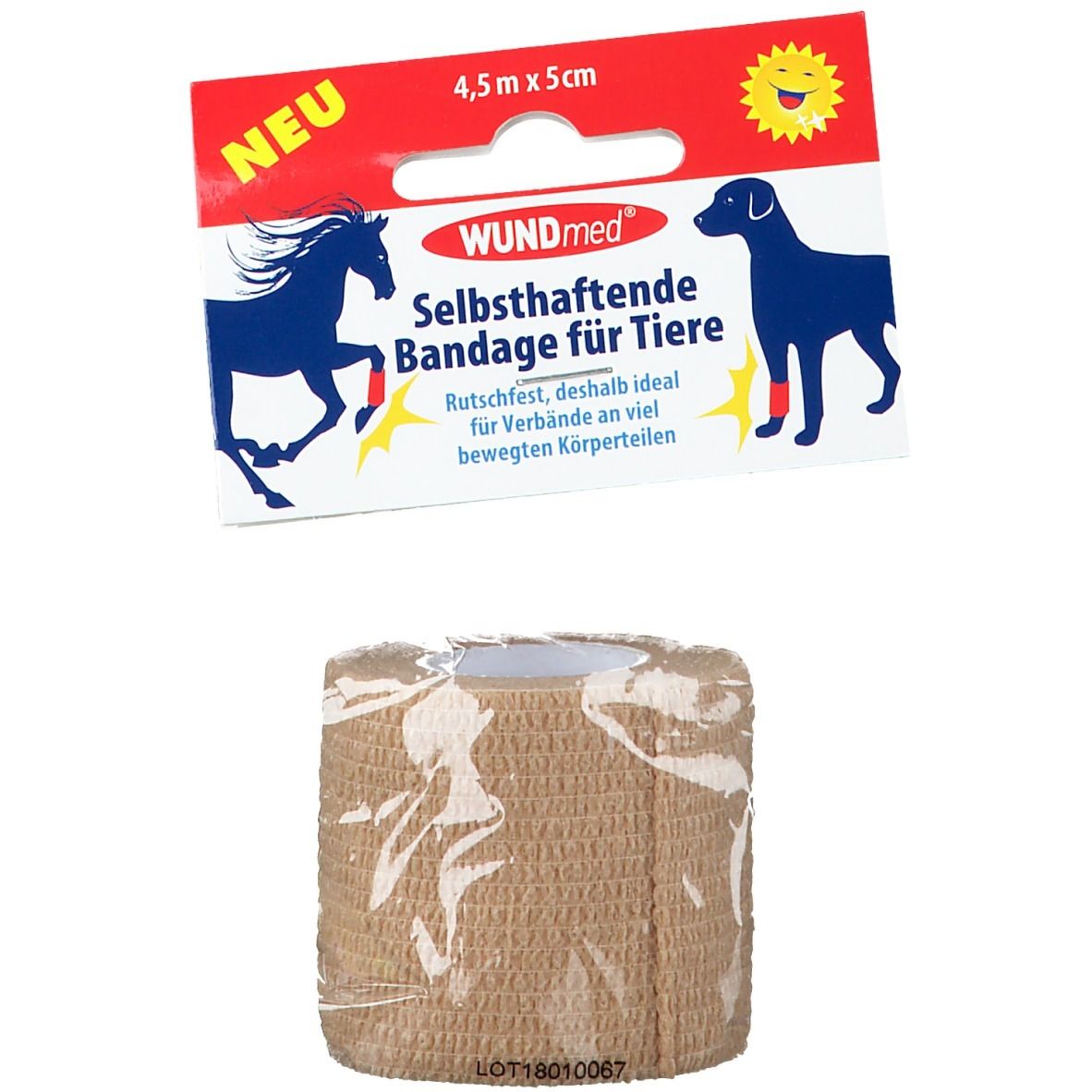 Bandage f.Tiere selbsthaftend 5 cmx4,5 m farb.sor. 1 St Bandage(s)