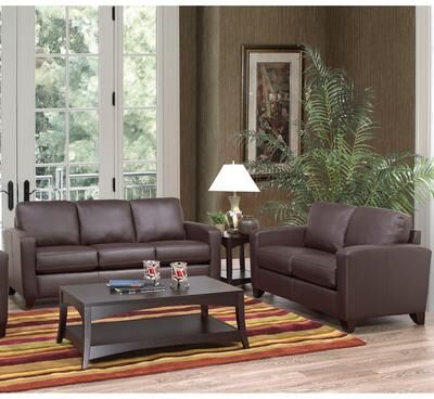 Bryce Italian Top Grain Leather Sofa and Loveseat Set