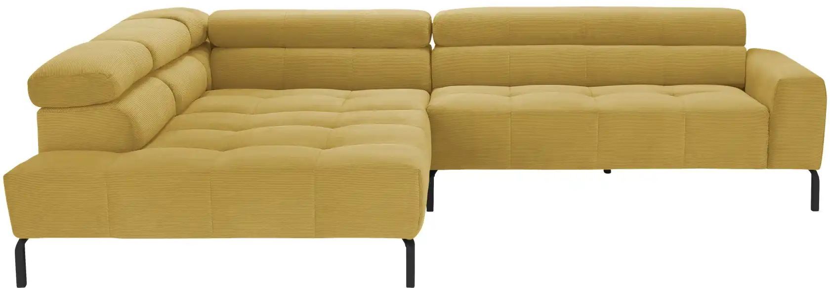Max Schelling Ecksofa verstellbare Kopfteile MS Verve ¦ gelb ¦ Maße (cm): B: 311