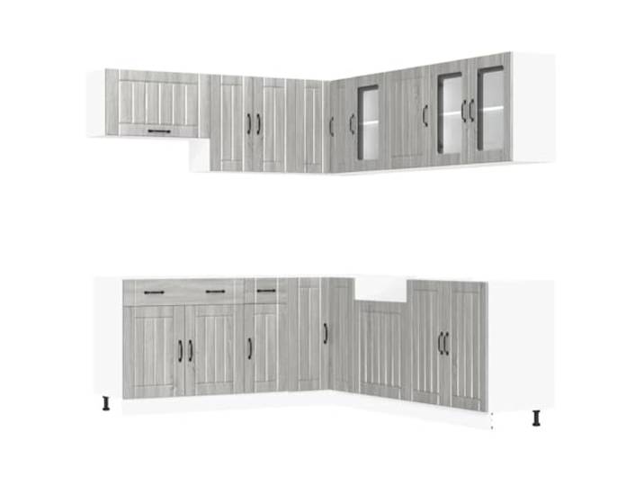 HKTMGDNG 11-tlg. Küchenzeile Küchenschrank-Set Lucca Grau Sonoma Modulares 11-teiliges Küchenmöbel-Set in Grau Sonoma für die stilvolle Einrichtung Ihrer Küche mit viel Stauraum.