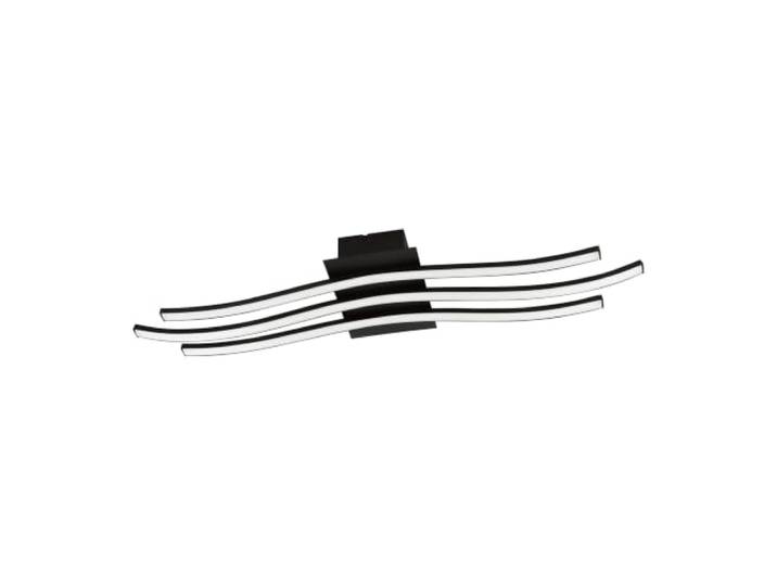 Eglo LED Plafonnier Roncade 1\, Applique murale 3 flammes\, Lampe de plafond en aluminium et acier noir avec plastique blanc\, Lampe de salon\, lumière blanc chaud\, L 65 cm