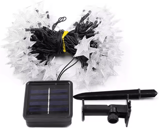 Inspire Curations Solar LED Star String Lights For Outdoor Garden Decor white 6.5 Meters 30 Lights