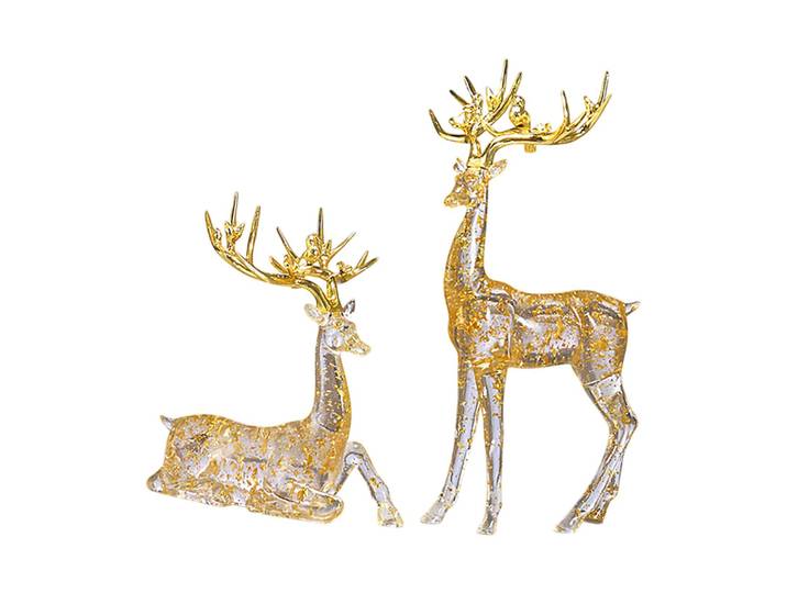 Statues de cerfs pour couple, figurines de rennes, ornement pour mariage, étagère, fête, 2 pièces