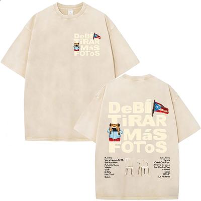 Fashion Sheath Bad Bunny Vintage Washed T Shirt Oversized Hip Hop Streetwear Merch For Men, Women & Couples 17 s