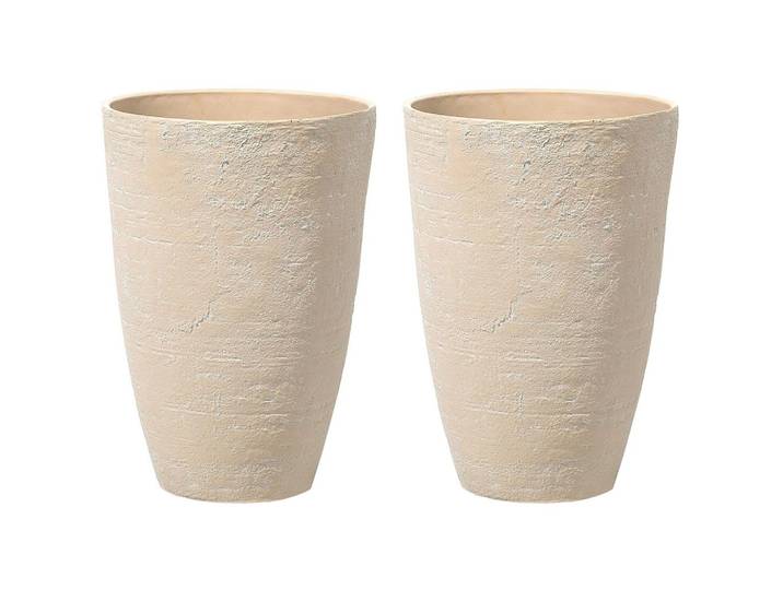 BLUMENTOPF 2er-Set sandbeige rund 43/43/60 cm Camia