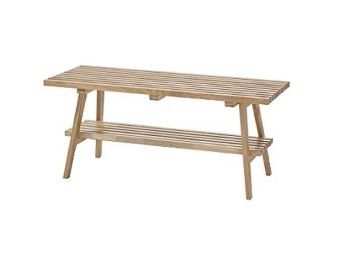 Robas Lund Garderobensitzbank Eiche Massivholz, Belastbarkeit 110 kg, BxHxT 100x45x35 cm