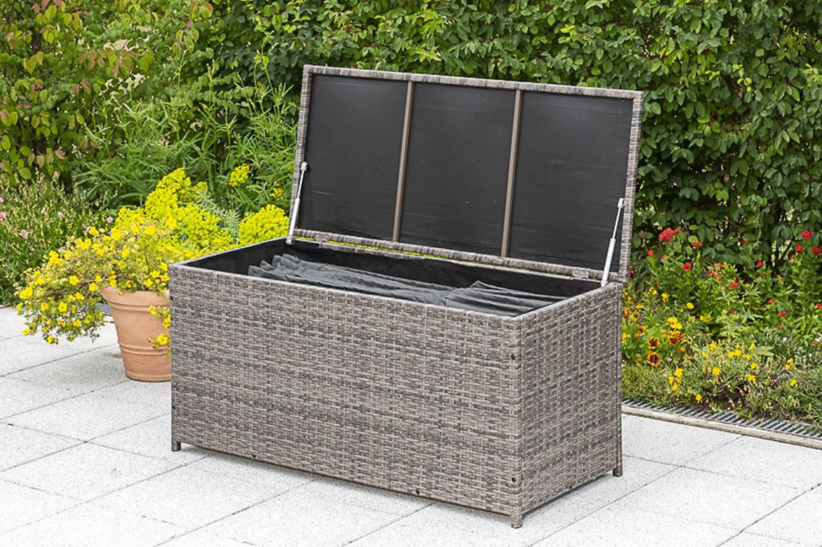 MERXXHANDELS Kissenbox 123x54x60cm Stahl/Kunststoffgeflecht 16909121
