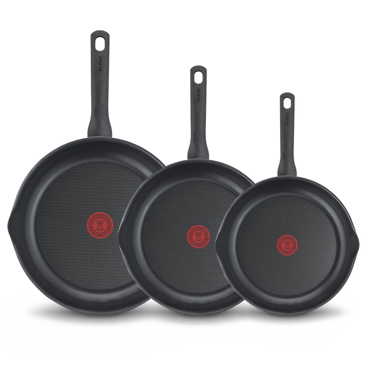 Tefal Day by Day koekenpannenset, zwart, aluminium, diameters: 24 cm, 28 cm en 32 cm