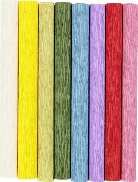 No-Name Crepepapir, 25x60 Cm, 8 Ark, Standardfarver