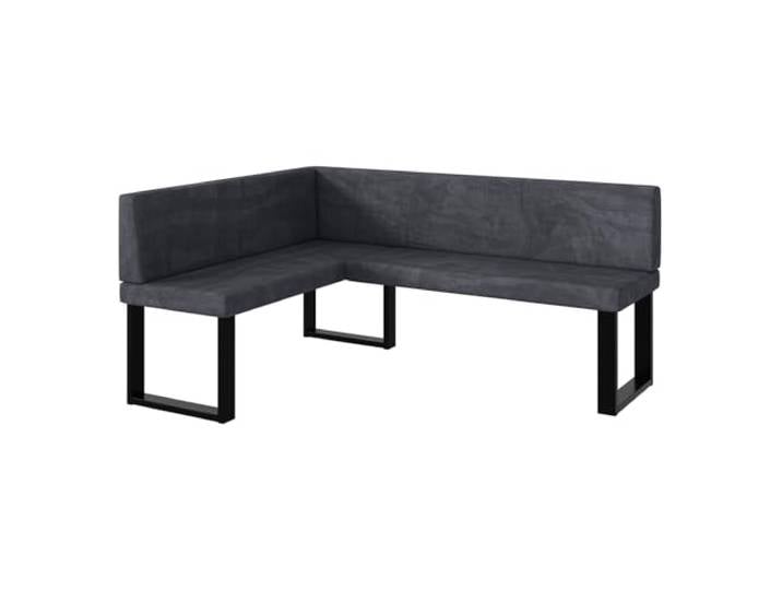 MEBLINI Eckbank für Esszimmer - Küchenbank - Essecke - Sitzecke Küche - Toni - U-Beine 128x168x87cm Links - Dunkelgrau Samt
